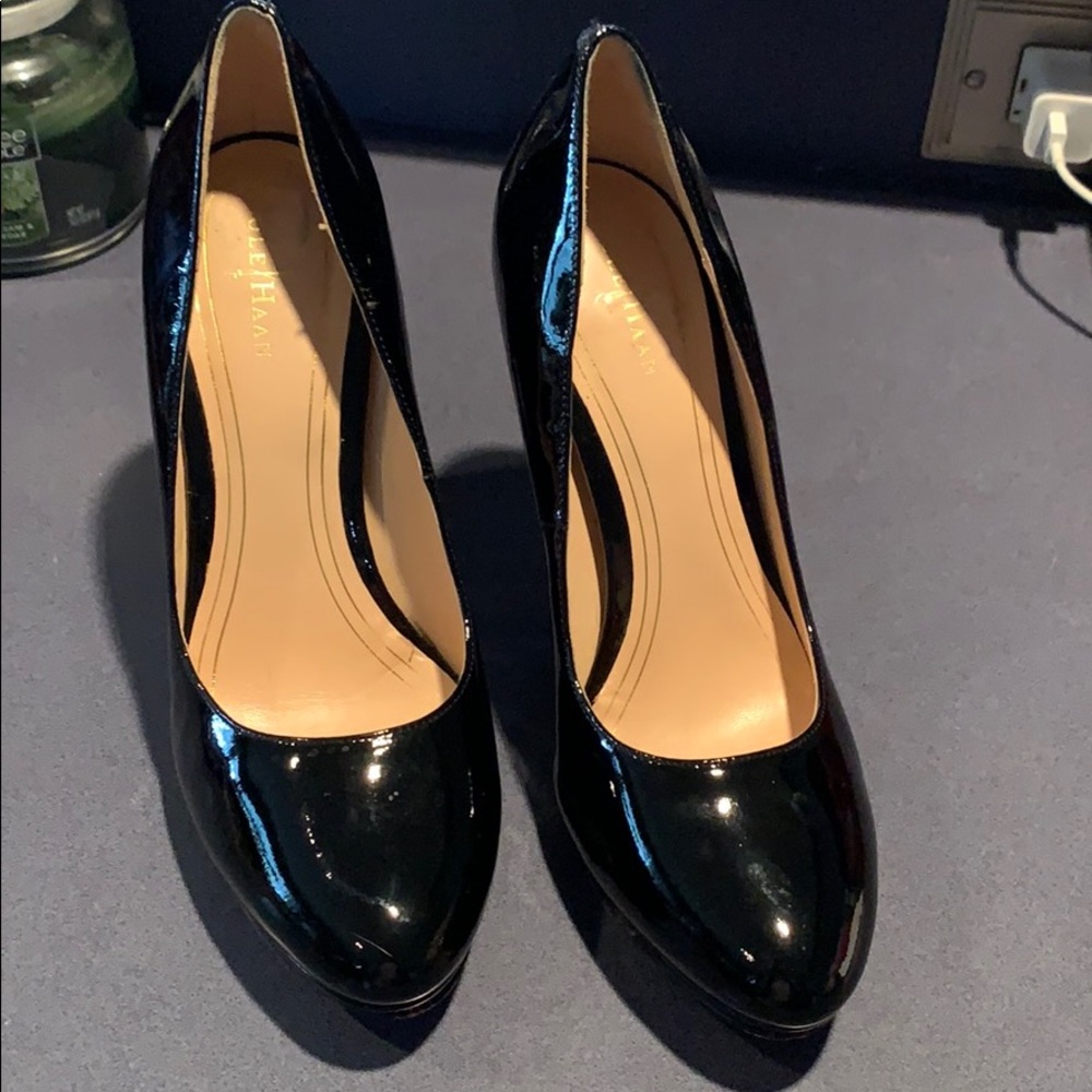 Cole Haan patent leather platform heels